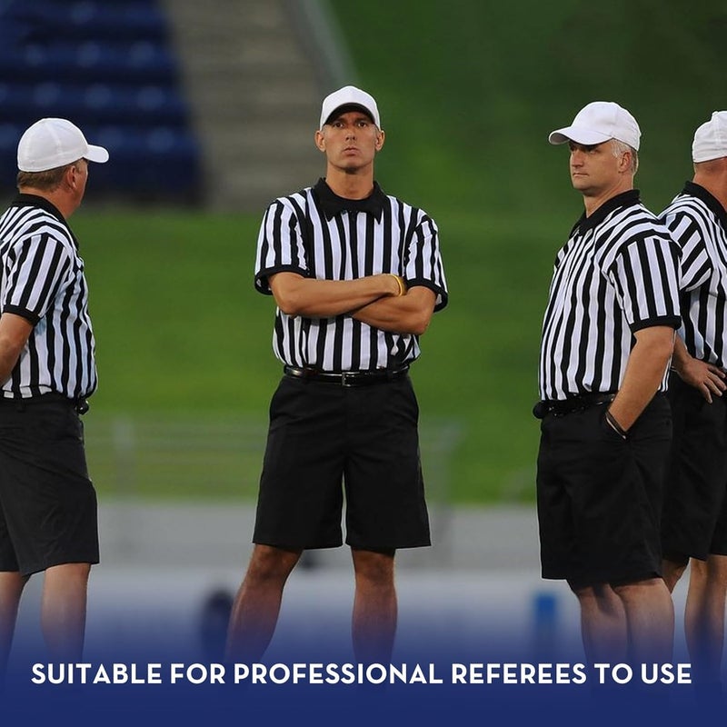 VKT Men’s Referee Shirt Zipper Official Ref Shirt Costume Umpire Jersey for Womens Football Halloween Uniform - Image 4